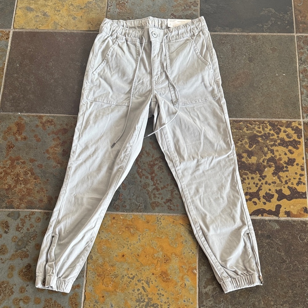 American Eagle Outfitters Light Gray Ankle Pants